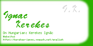 ignac kerekes business card