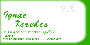 ignac kerekes business card